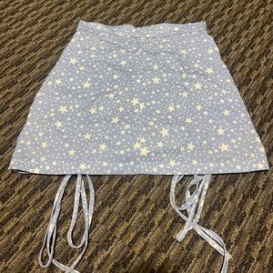 White and blue star mini skirt shein size small
